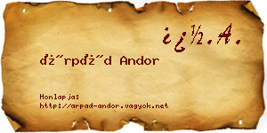 Árpád Andor névjegykártya